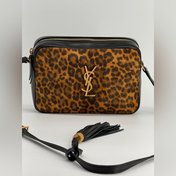 Yves Saint Laurent Handbags - Saint Laurent Leopard Print Lou Camera Crossbody Bag